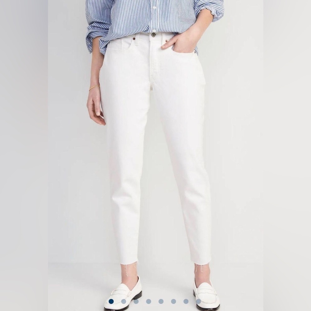 Old Navy High Waisted OG Straight White Jeans